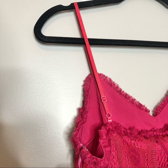 NWT Foxiedox Raspberry Gloria Lace Sheer Waist Dress Size XSmall - Picture 6 of 13